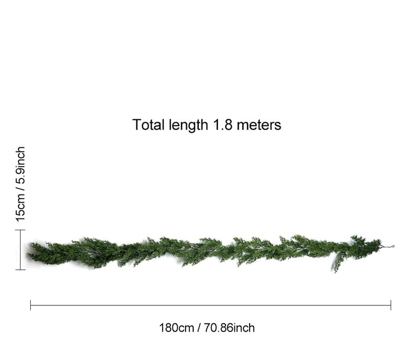 🎅⛄2025 Christmas Artificial Cypress Leaf Vine Wreath🎄(1.8m)