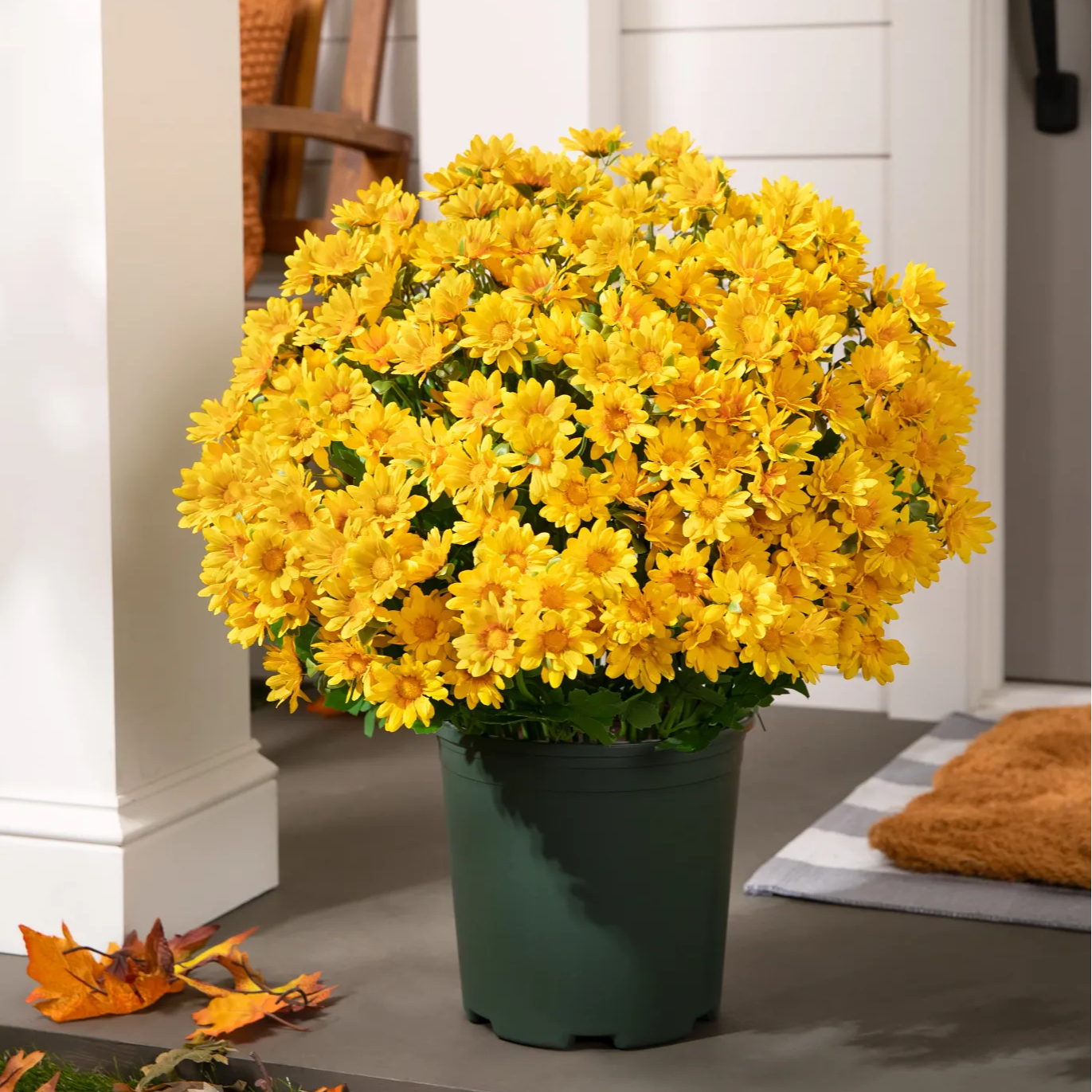 💥 Last Day! 6 Bundles Just $19.98 🌼- Artificial Outdoor Sunset Mums Flowers - UV resistant, Waterproof, Windproof