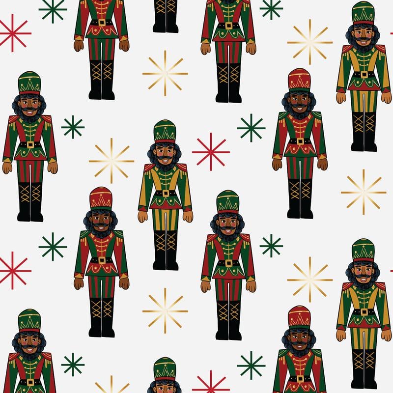 🏆 69K+ SOLD!🔥🤶🏾Home for the Holidays Black Santa Wrapping paper