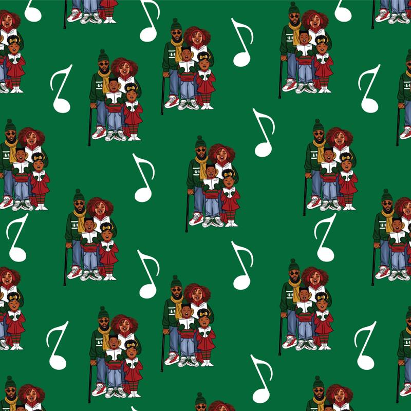 🏆 69K+ SOLD!🔥🤶🏾Home for the Holidays Black Santa Wrapping paper