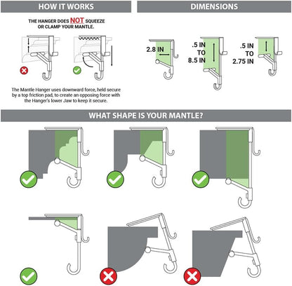 Fireplace Stocking and Garland Hanger