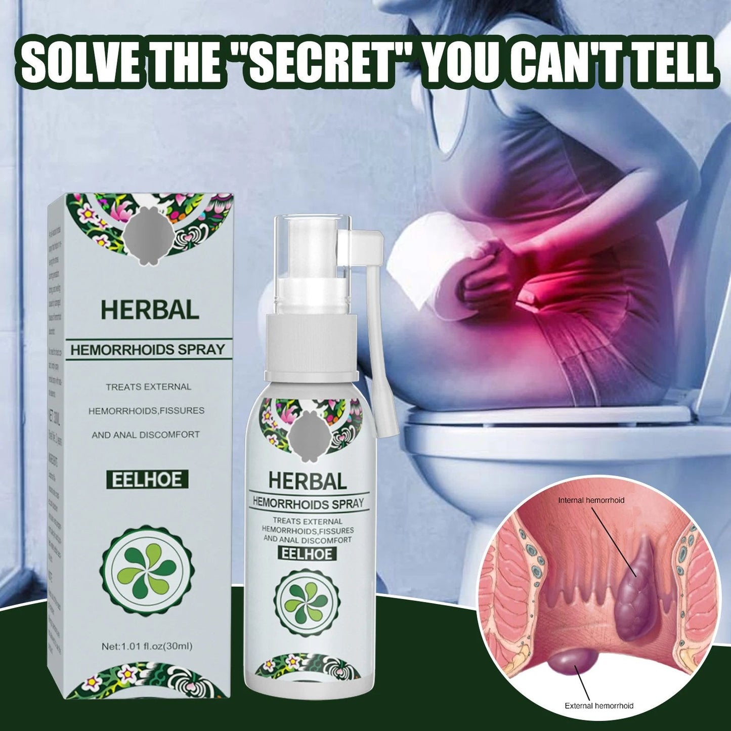 💥Herbal Hemorrhoids Spray - Permanent Removal & No Recurrence