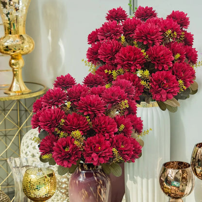 💥 Last Day Each Only $2.99🌼- Artificial Outdoor Sunset Mums Flowers - UV resistant, Waterproof, Windproof