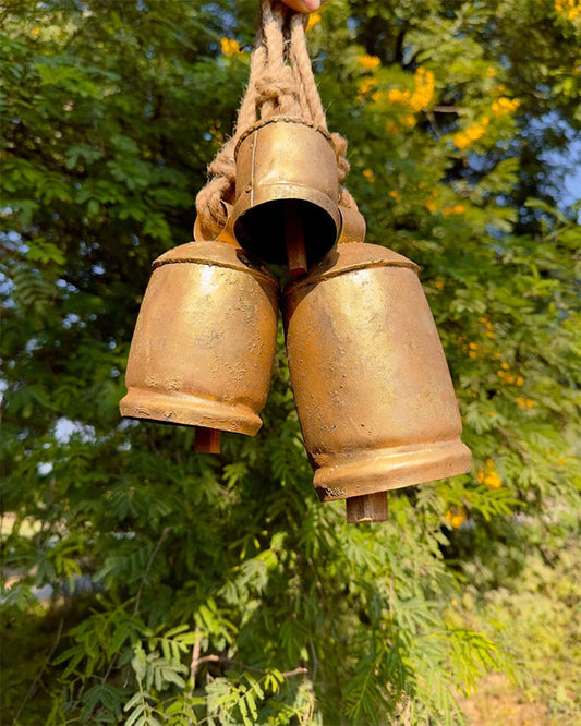 Giant Vintage Rustic Tin Metal Cow Bells